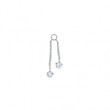 Double Star Prong Chain Charm 03-1566